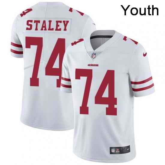 Youth Nike San Francisco 49ers 74 Joe Staley White Vapor Untouchable Limited Player NFL Jersey